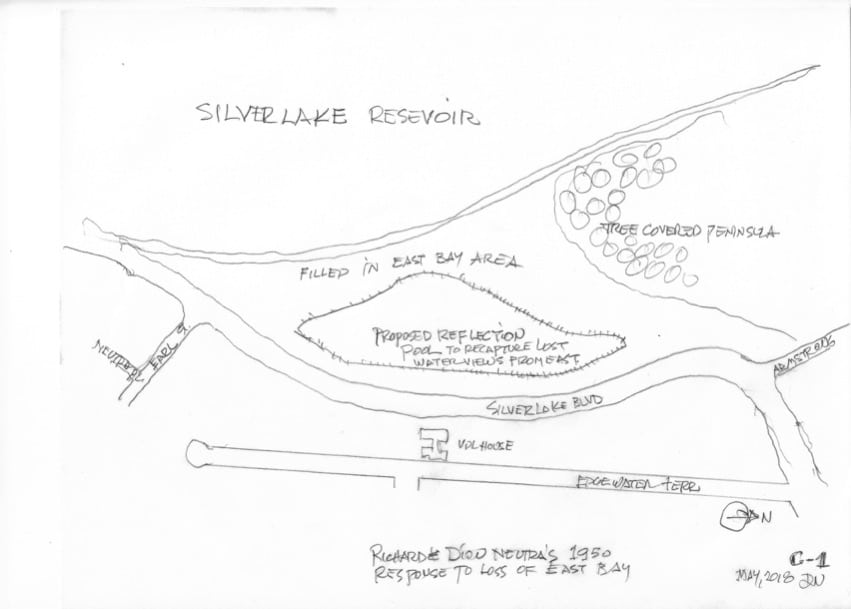 A sketch of how a reflection pool would work