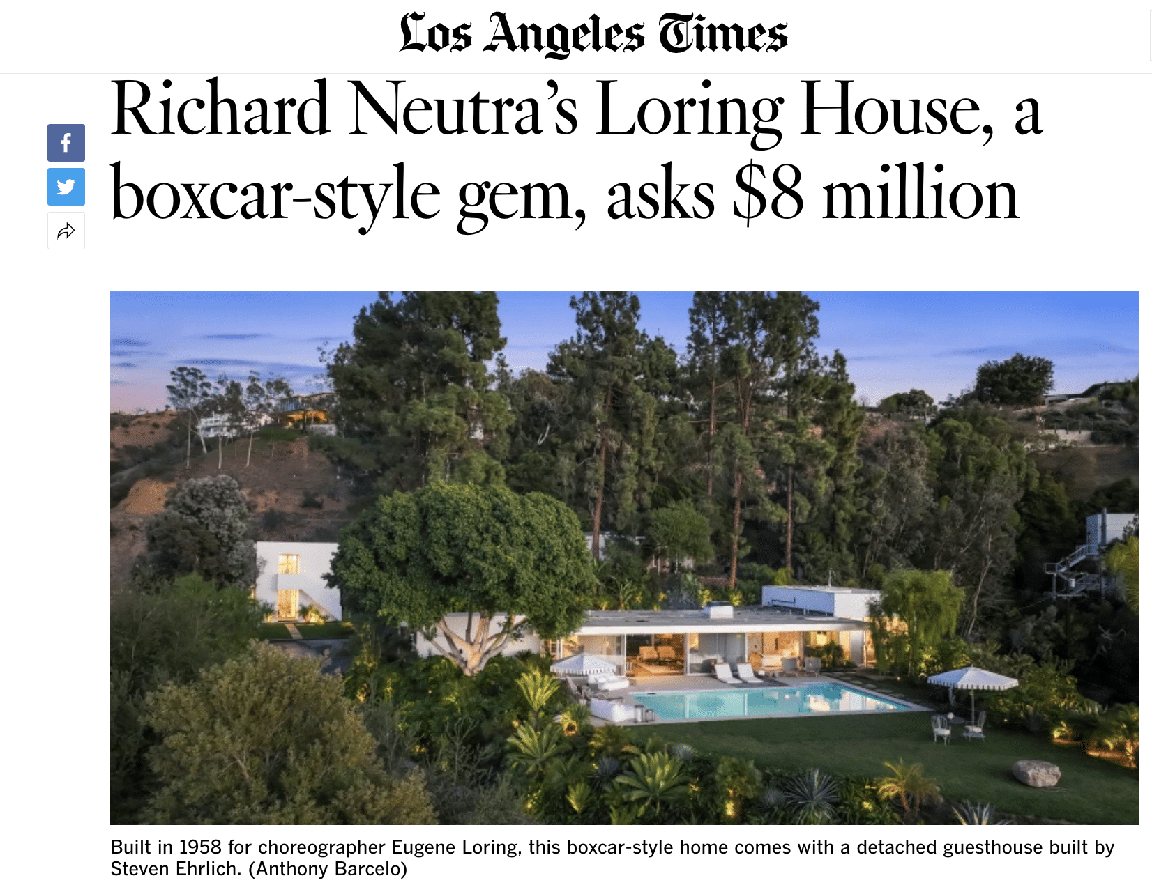 Richard Neutra’s Loring House asks $8 million